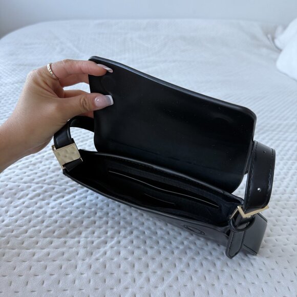 ZARA BAGUETTE MINI BLACK FLAP BAG - Picture 6 of 6